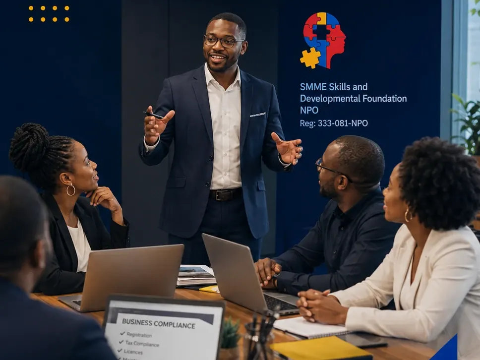 SMME Skills facilitator guiding entrepreneurs through practical business support
